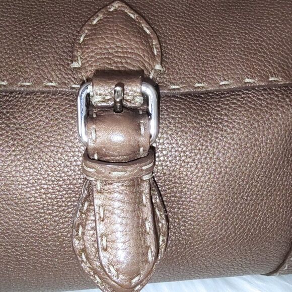 Fendi Selleria Linda bronze leather satchel EUC - Picture 6 of 14